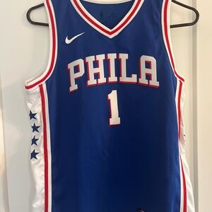 Philadelphia 76ers Basketball Jersey Nike Blue Dri-FIT Boys youth M 10/12